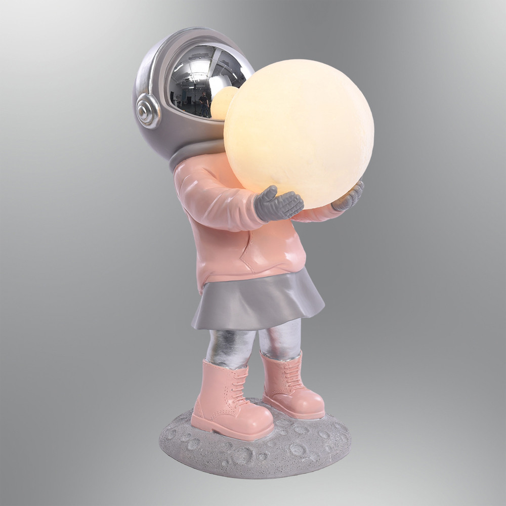 2050-5-10 Astronot Heykel Kız Pembe Renk